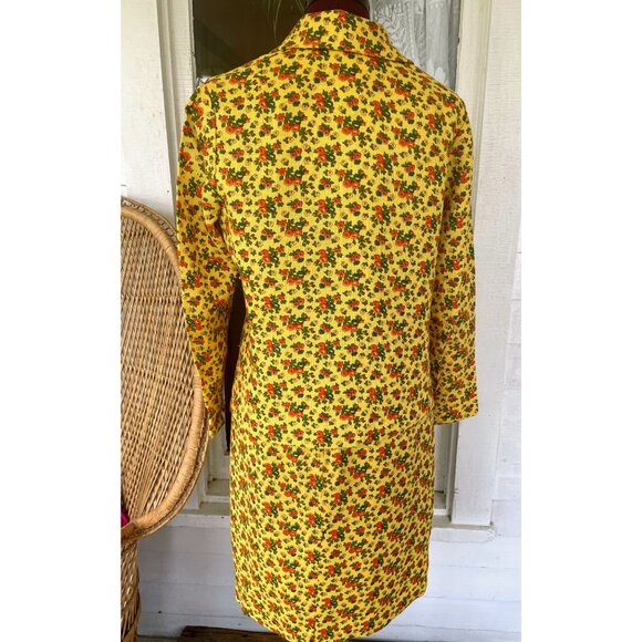 Vintage 1960s Yellow Floral Womens Blazer Skirt Set Ainr Jr Small - Picture 16 of 16